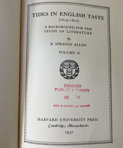 Tides in English Taste (1619-1800)