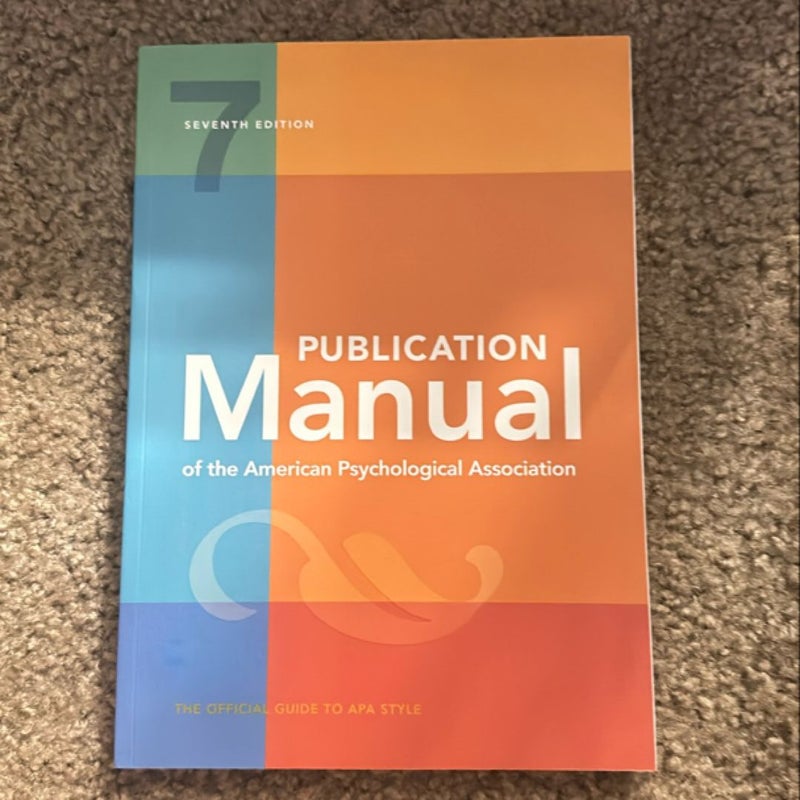 Publication Manual of the American Psychological Association