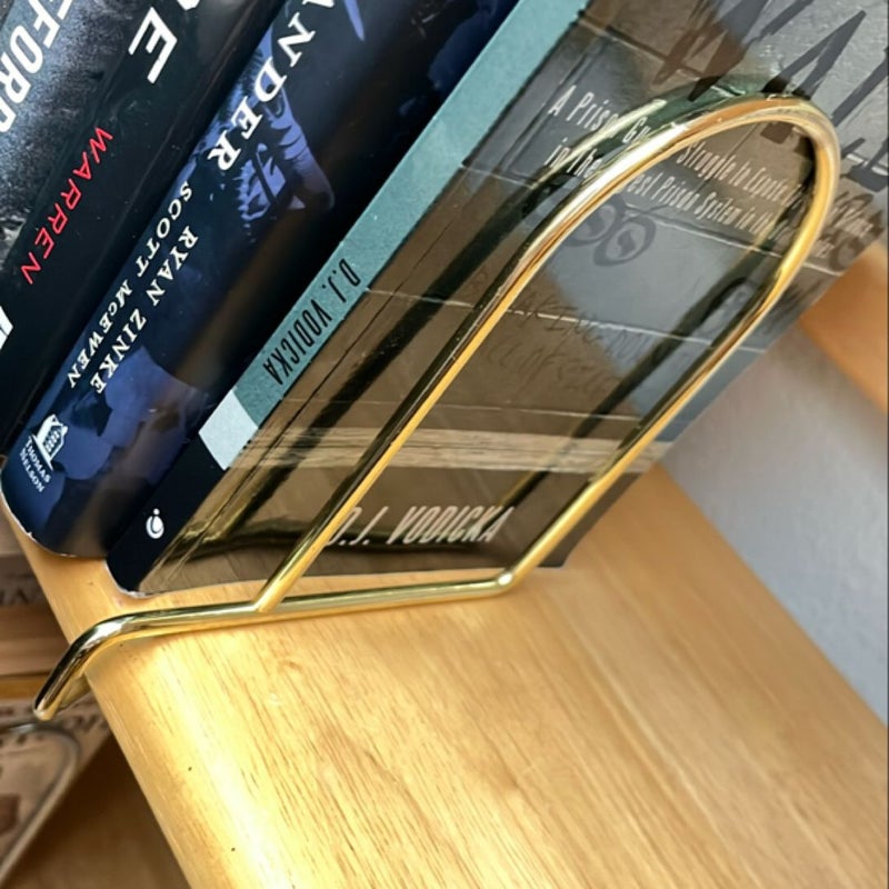 Set of 2 gold-toned metal bookends