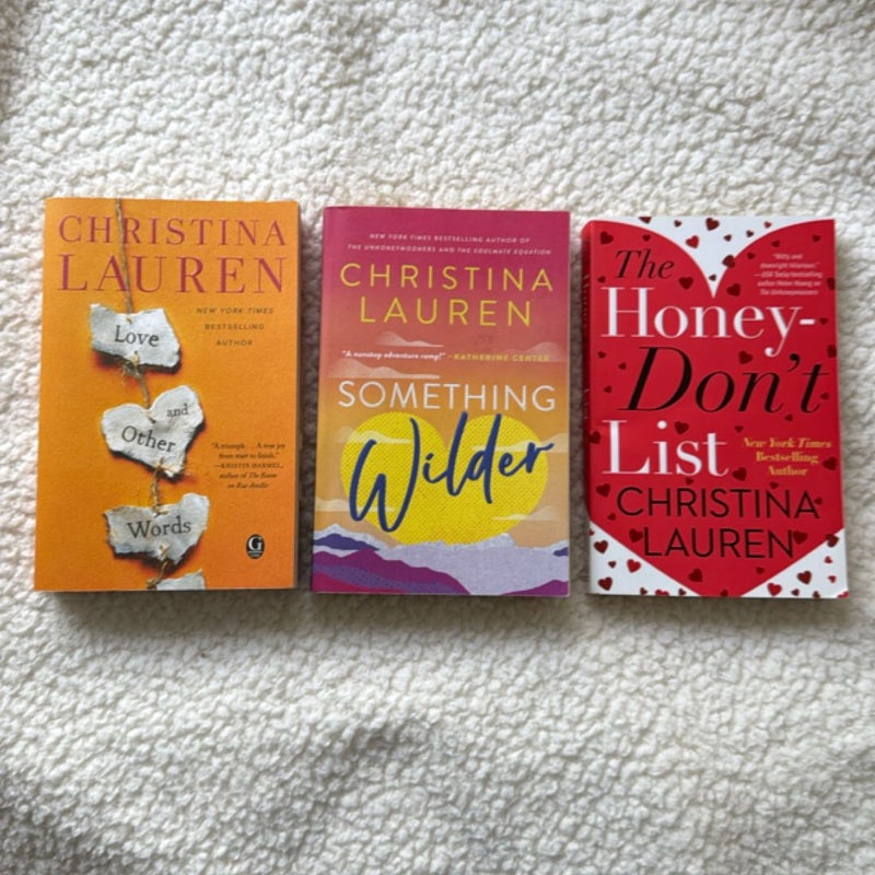 Something Wilder, The honey don’t list, Love & other words bundle 