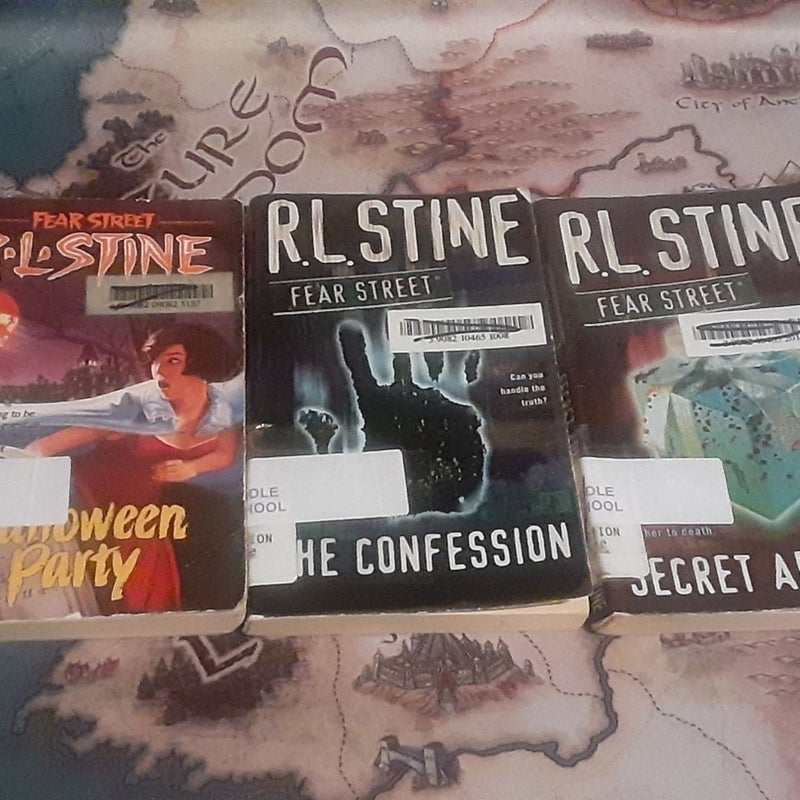 3 R.L. Stine Fear Street book lot The Confession,  Halloween Party, Secret Admirer