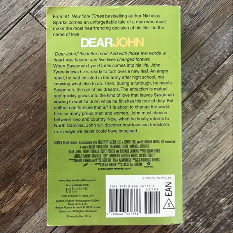 Dear John Book and DVD