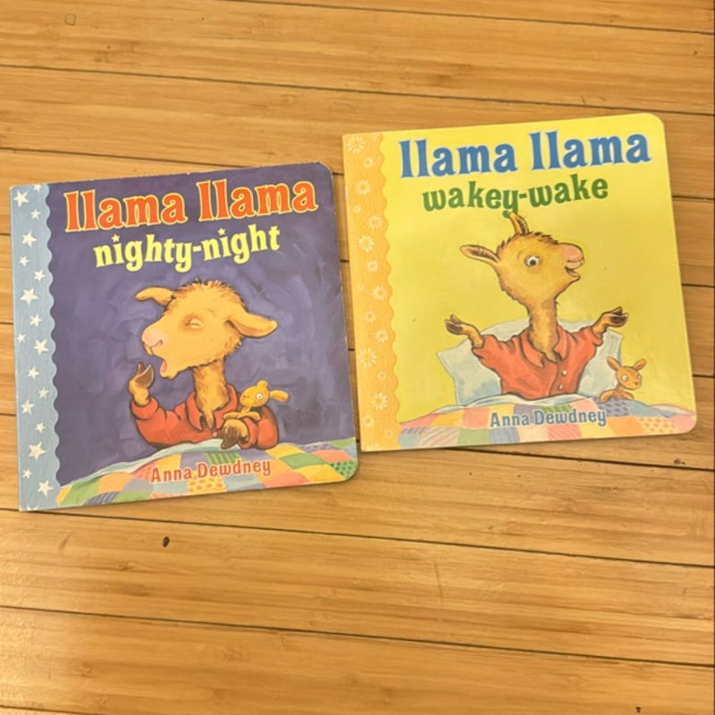 Two books: Llama Llama Nighty-Night and Llama Llama wakey-wake