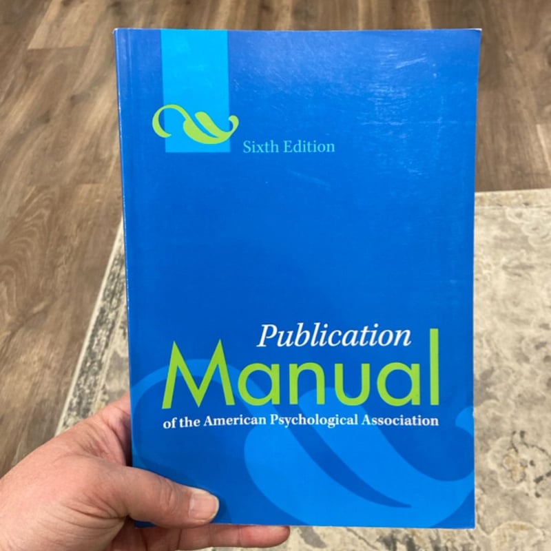 Publication Manual of the American Psychological Association