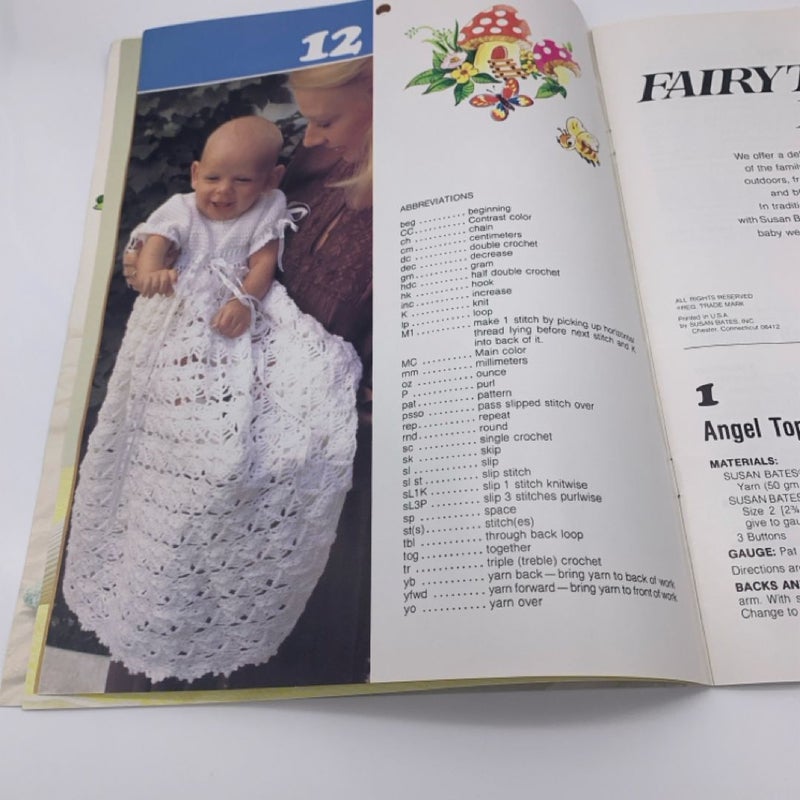 Vtg. Hand Knit Designes FAIRY TALE BABY BOOK by Susan Bates for Babies Up to 3 