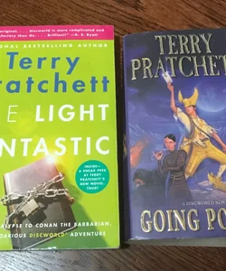 Lot Of (2) DISCWORLD Novels: Going Postal + The Light Fantastic, Discworld Fantasy Series, Paperback, Terry Pratchett
