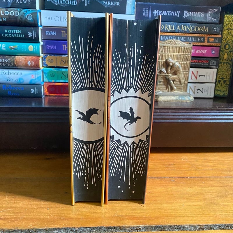 Fourth Wing and Iron Flame Fairyloot Special Edition Hardbacks with Sprayed Edges and Artwork