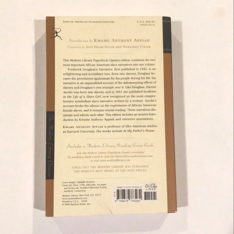 Narrative of the Life of Frederick Douglass, an American Slave and Incidents in the Life of a Slave Girl