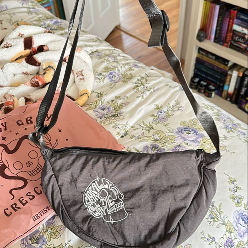 Bookish Box Morally Gray Crescent Bag