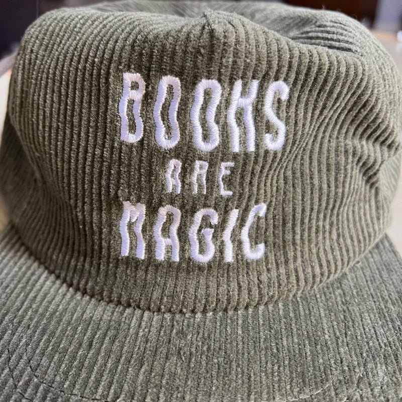 Books are Magic Green Corduroy Hat / Cap