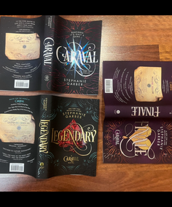 Dust jackets and box for Caraval Trilogy