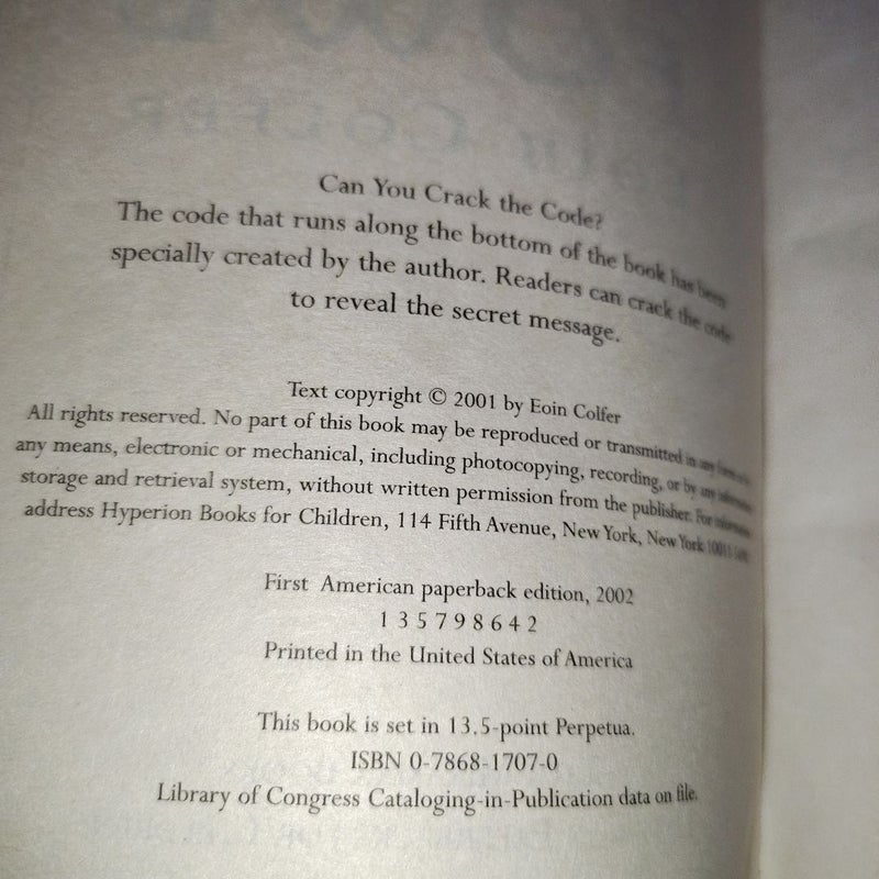 Artemis Fowl Book Lot of 3