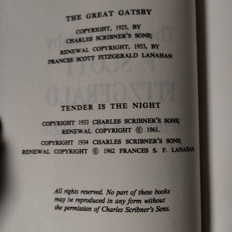 The Great Gatsby / Tender Is The Night 