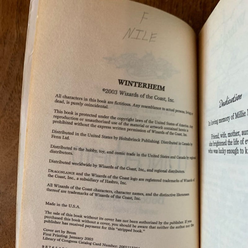 DragonLance: The Icewall Trilogy: The Messenger, The Golden Orb, Winterheim, All First Edition First Printing
