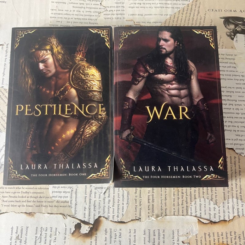 The Four Horsemen by Laura Thalassa OOP indie pestilence and war books 1-2