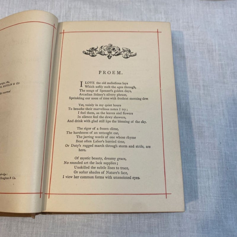 "The Early Poems of John Greenleaf Whittier" copyright 1884