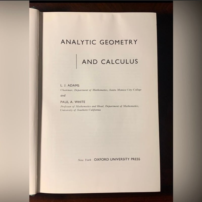 Vintage Oxford University Press Analytic Geometry and Calculus Textbook 4th Print. 
