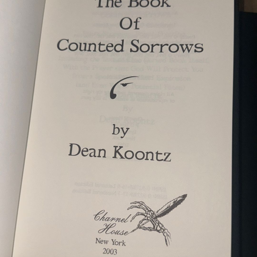 BOOK OF COUNTED SORROWS SIGNED LIMITED