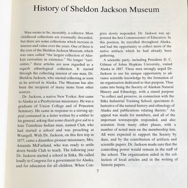 A Catalogue of the Ethnological Collections in the Sheldon Jackson Museum