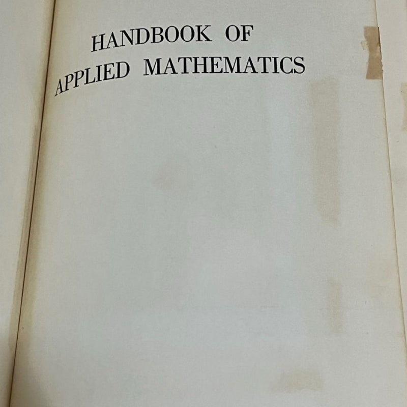 Handbook of Applied Mathematics , Grazda, Jansson  3rd edition 1955 Vintage