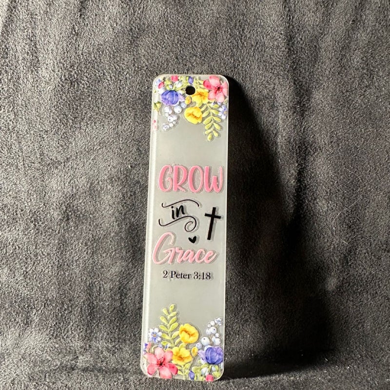 Grow in grace small clear acrylic bookmark