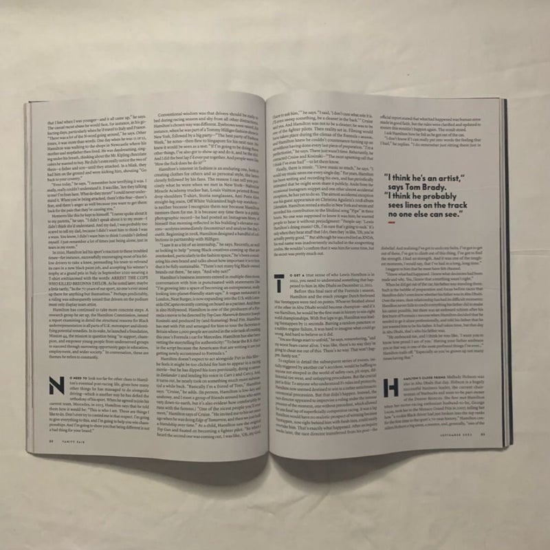Vanity Fair Lewis Hamilton “Beyond The Finish Line” Issue September 2022 Magazine