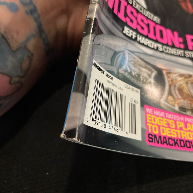 WWE MAGAZINE AUGUST 2008 JEFF HARDY WORLD WRESTLING ENTERTAINMENT