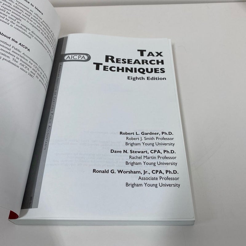 Tax Research Techniques, Eighth Edition