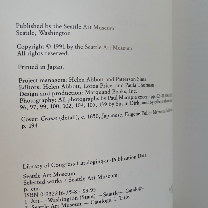 Selected Works from Seattle Art Museum Paperback book in excellent ...