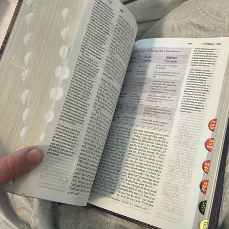 The Study Bible for Women, NKJV Personal Size Edition Plum/Lilac LeatherTouch Indexed