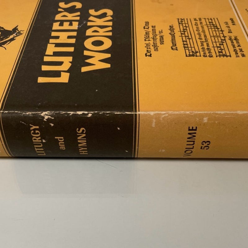 Luther's Works: Vol. 53, Liturgy and Hymns by Martin Luther (1965, Hardcover)