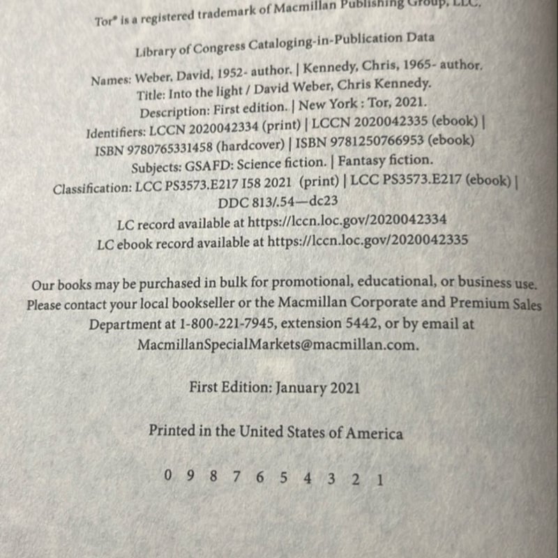 Into the Light-First Edition