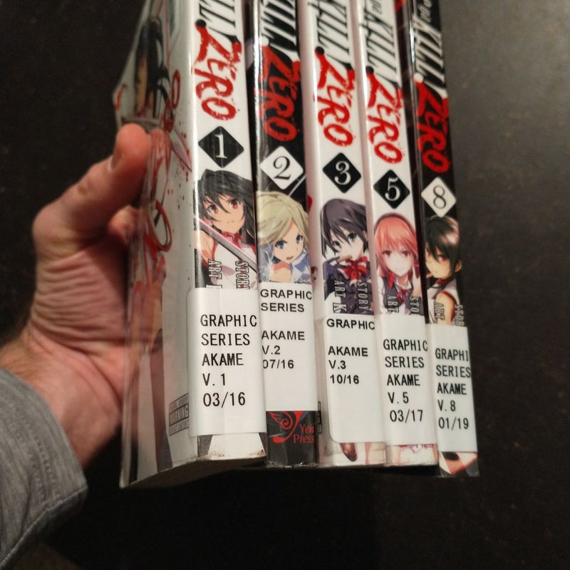 Akame Ga KILL! ZERO, Vol. 1, 2, 3, 5, 8 bundle