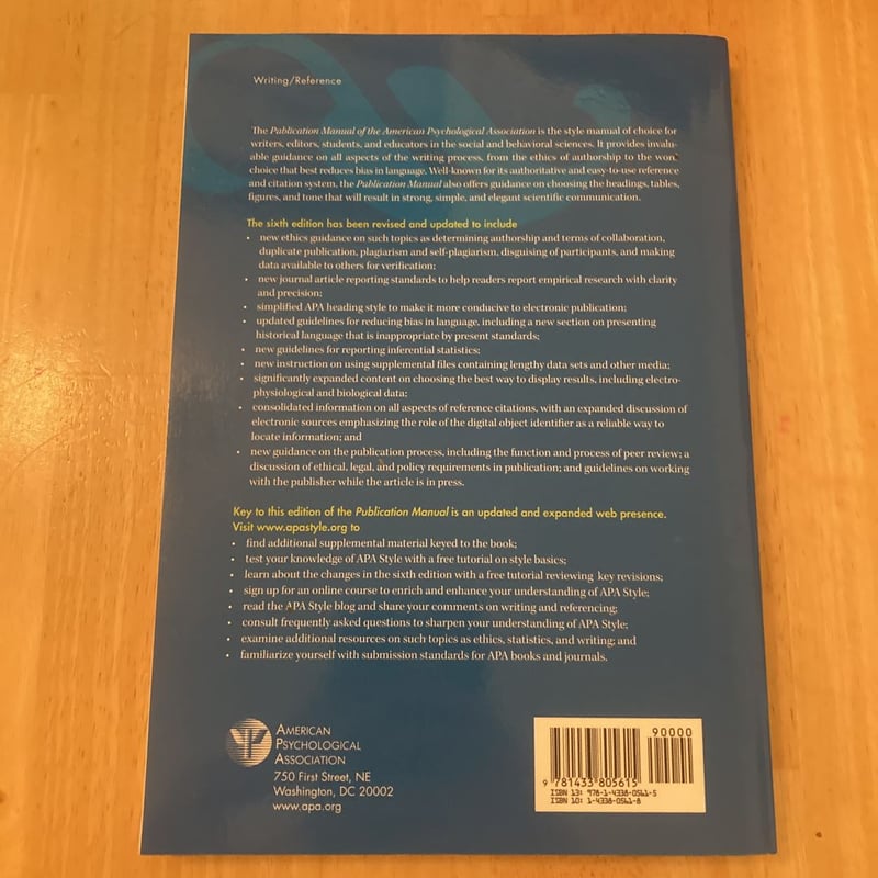 Publication Manual of the American Psychological Association