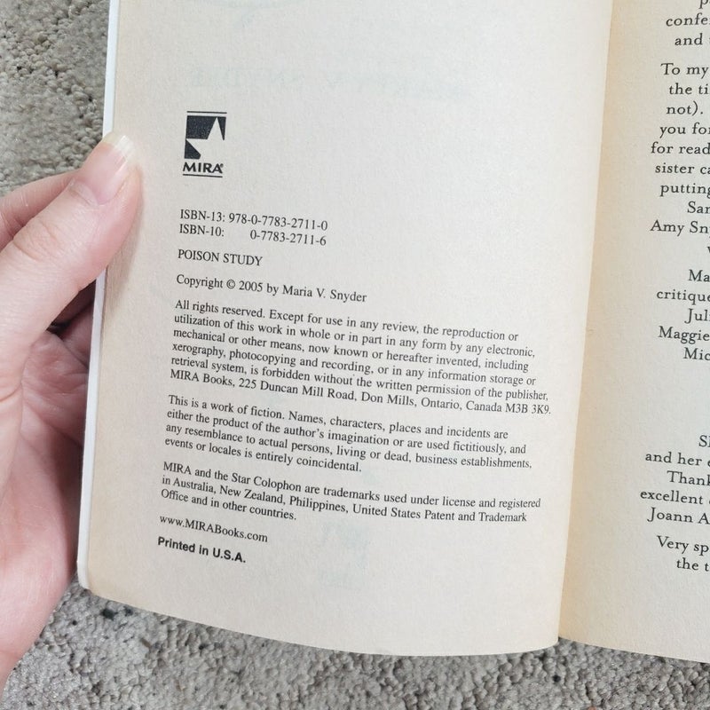 Poison Study (Mira Books Edition, 2005)