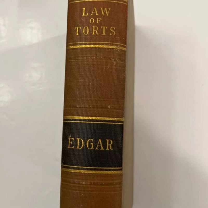 Law of Torts David Edgar First Edition 1926 ( RARE BOOK )