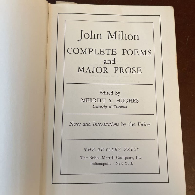 John Milton Complete Poems and Major Prose