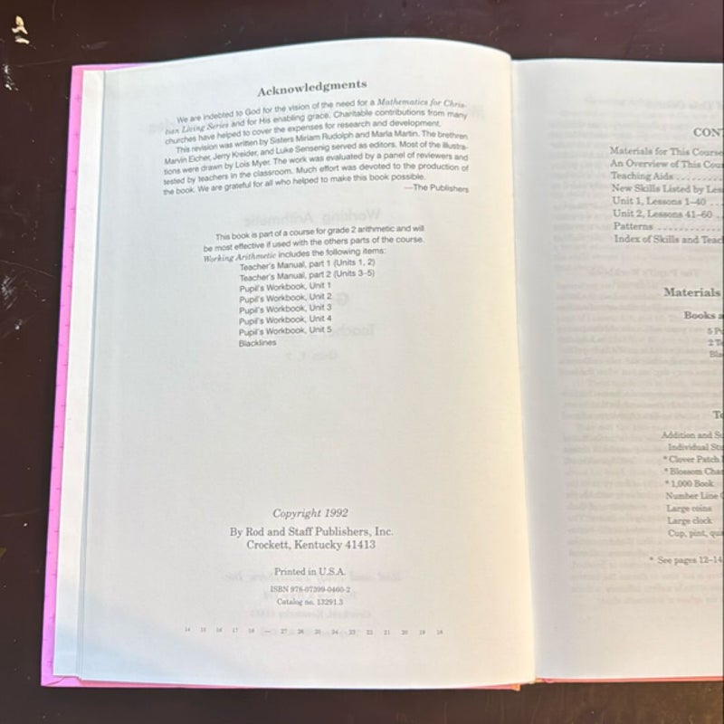 Rod & Staff Grade 2 Math Teacher’s Manual, Units 1-5