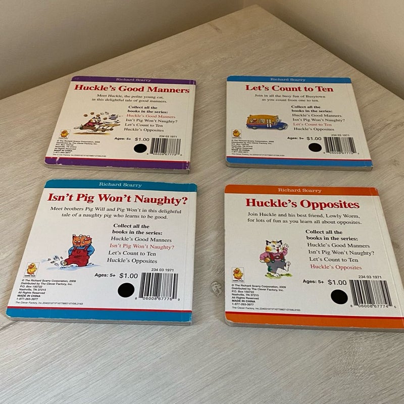 Set of Four (4) Richard Scarry Board Books 