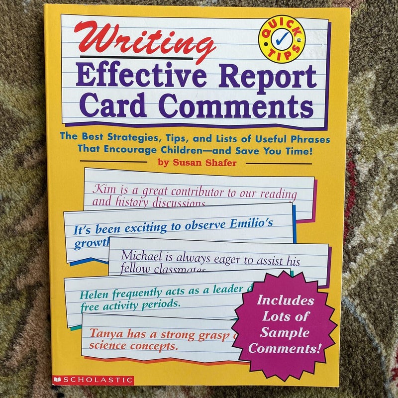 Writing effective report card comments 