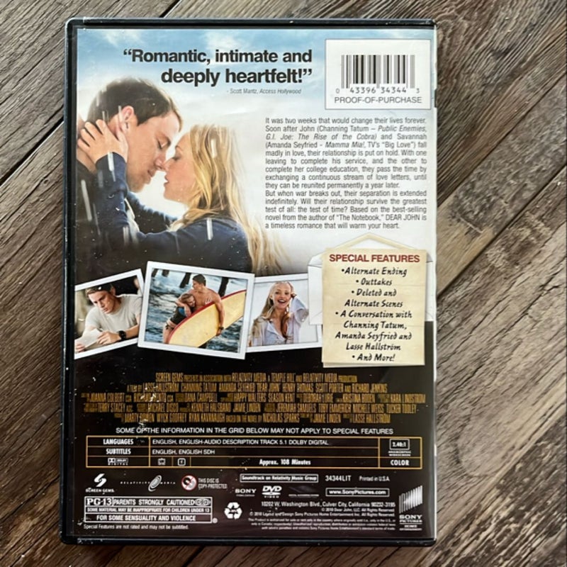 Dear John Book and DVD