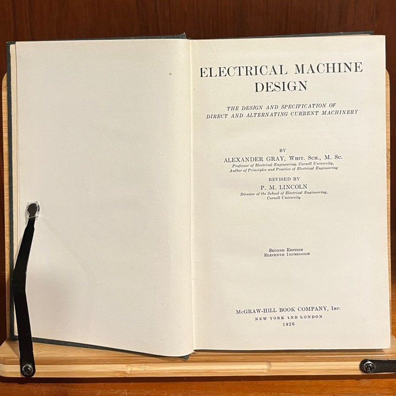 RARE 1926 Book Electrical Machine Design VERY GOOD Hardback