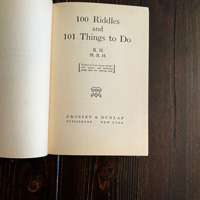 100 Riddles and 101 Things to Do