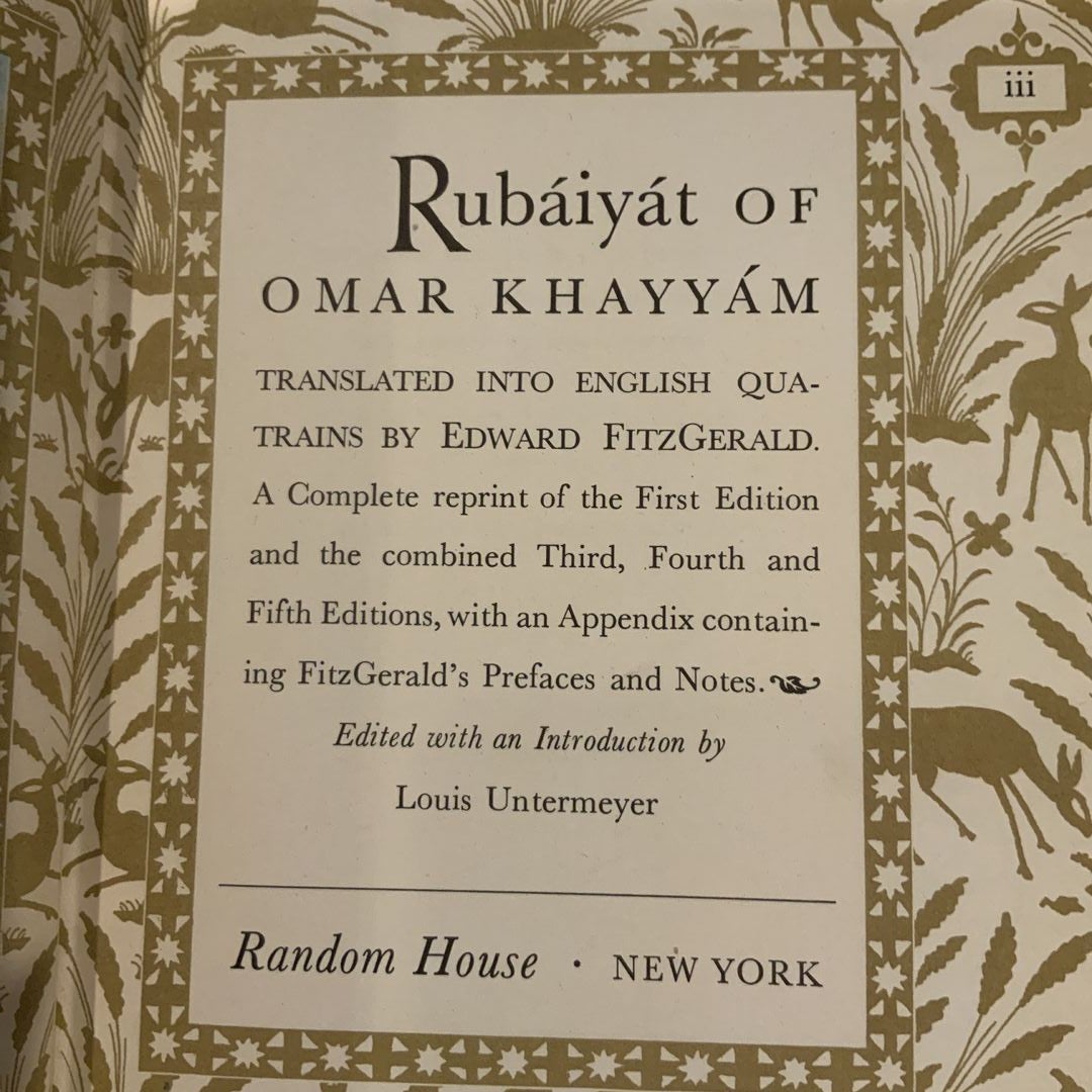 Rubáiyát Of Omar Khayyám (Translated into English Quatrains