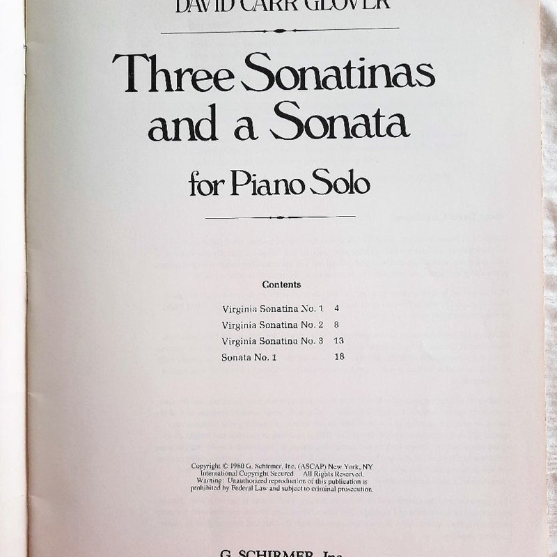 Three Sonatinas and a Sonata for Piano Solo