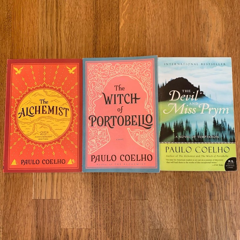 LOT OF 3 PAOLO COELHO NOVELS The Alchemist / The Witch of Portobello / The Devil and Miss Prym