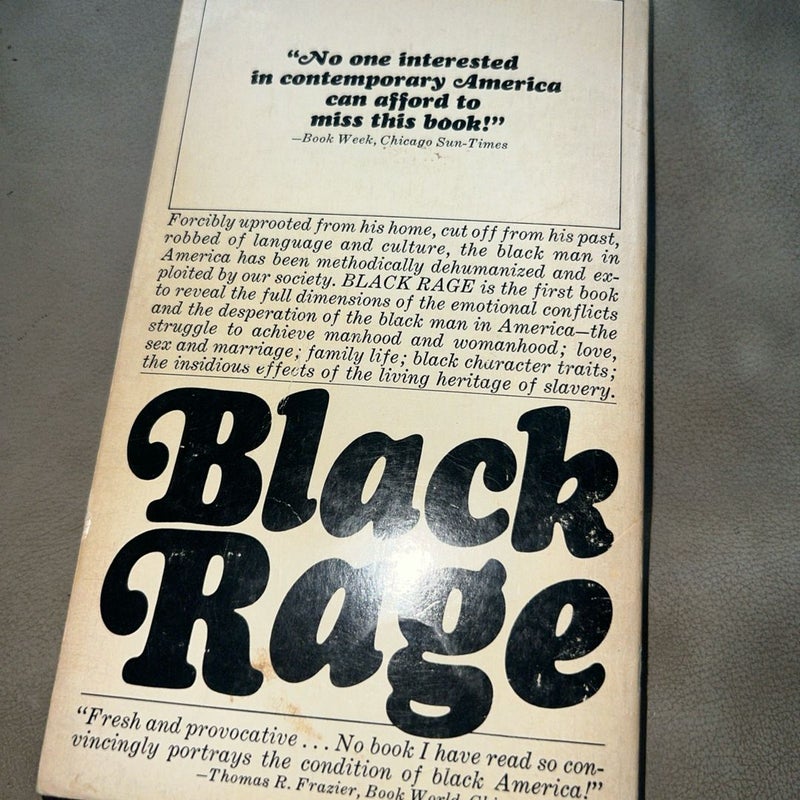 Black Rage by William H. Grier & Price M. Cobbs 1972  Bantam paperback book