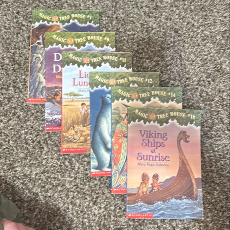 Magic Treehouse books 7,9,11,12,14,15