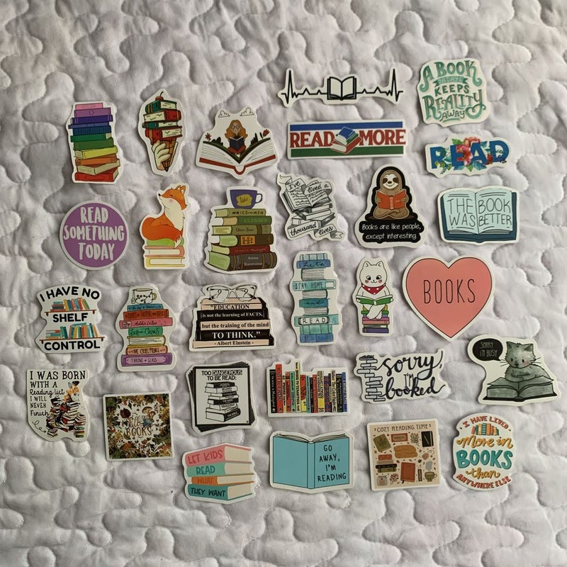 5 BOOK RELATED STICKERS! 📚