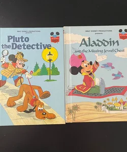 Pluto the Dectective and Aladdin and the Missing Jewel Chest Disney Books 1980 